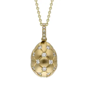 Faberge Treillage 18ct Yellow Gold 0.78ct Diamond Egg Pendant Exclusive Edition