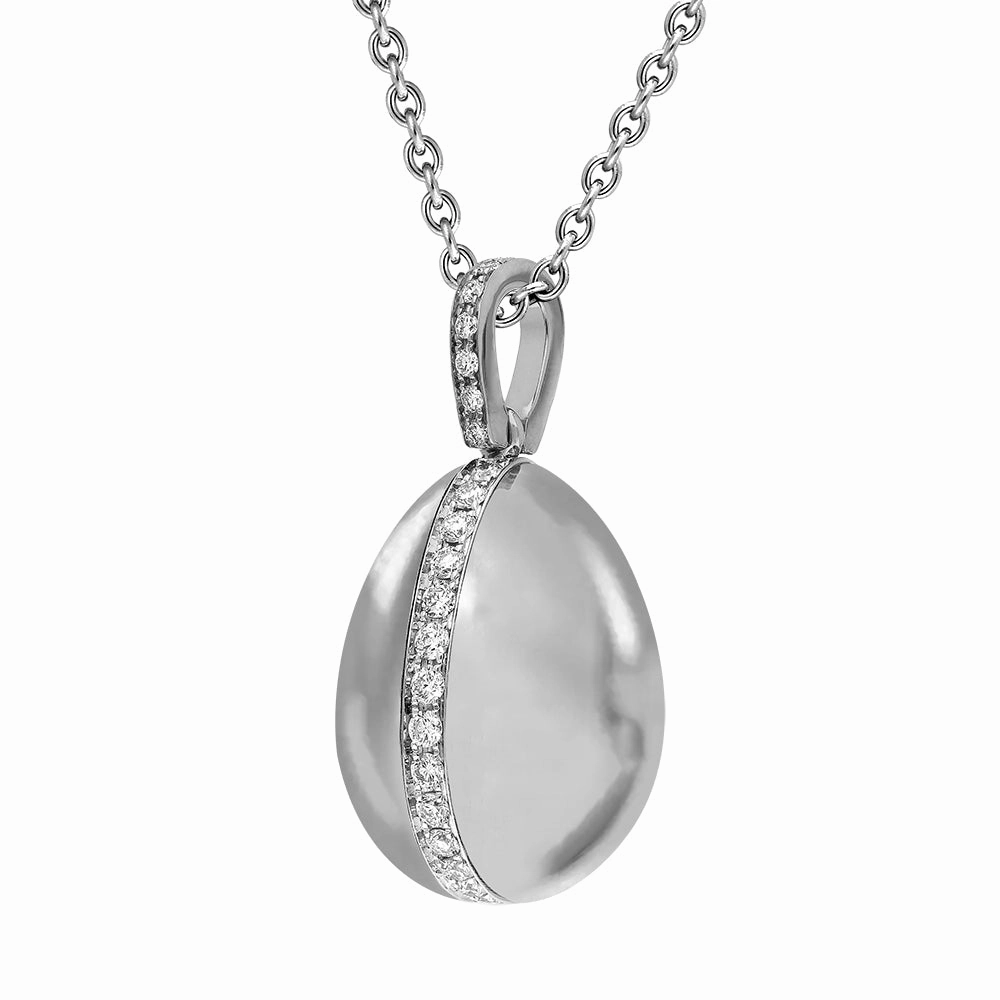 Faberge Heritage 18ct White Gold 0.18ct Diamond Egg Pendant Exclusive Edition