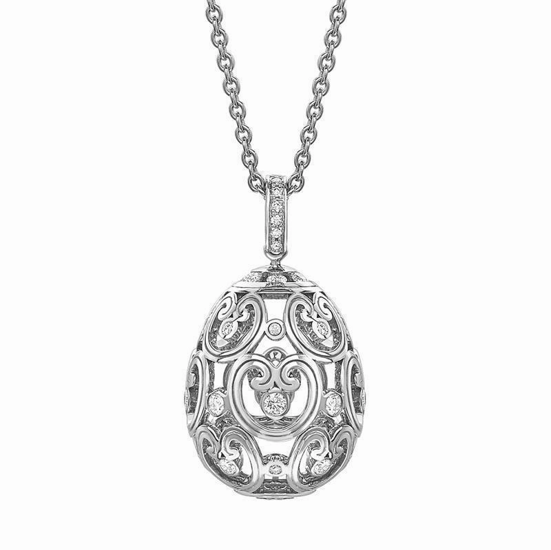 Faberge Imperial Imperatrice 18ct White Gold Diamond Pendant