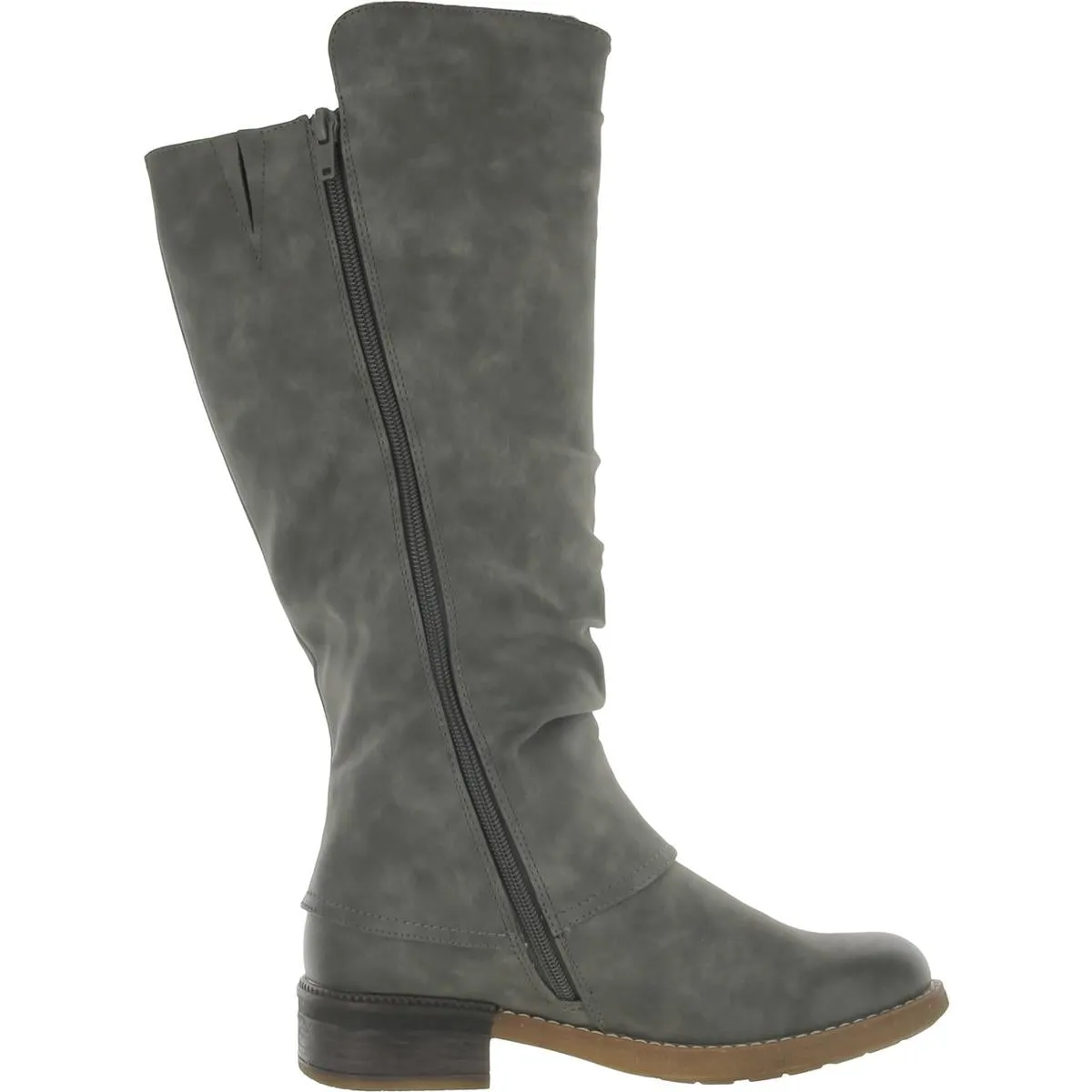 Fabrizia Womens Faux Leather Faux Fur Lined Mid-Calf Boots