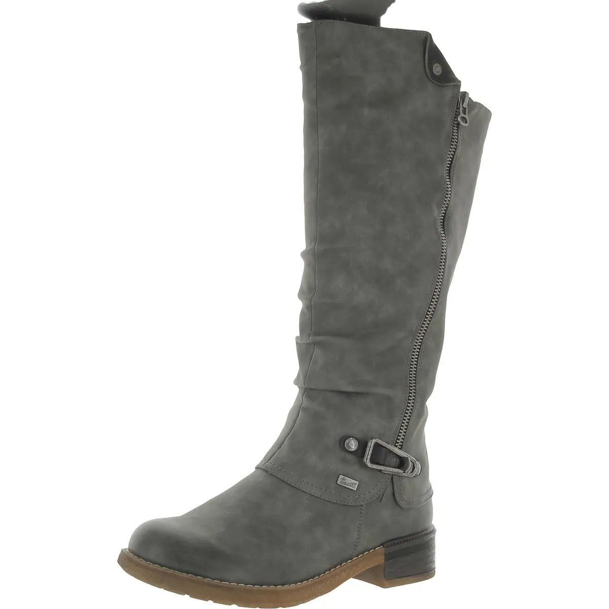 Fabrizia Womens Faux Leather Faux Fur Lined Mid-Calf Boots