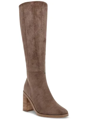 FLAPPER Womens Faux Suede Round toe Knee-High Boots