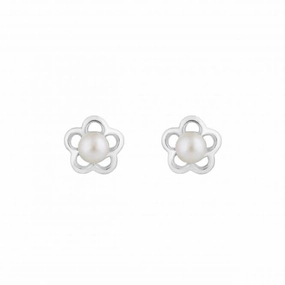 Flower Freshwater Pearl Stud Earrings 36826FP