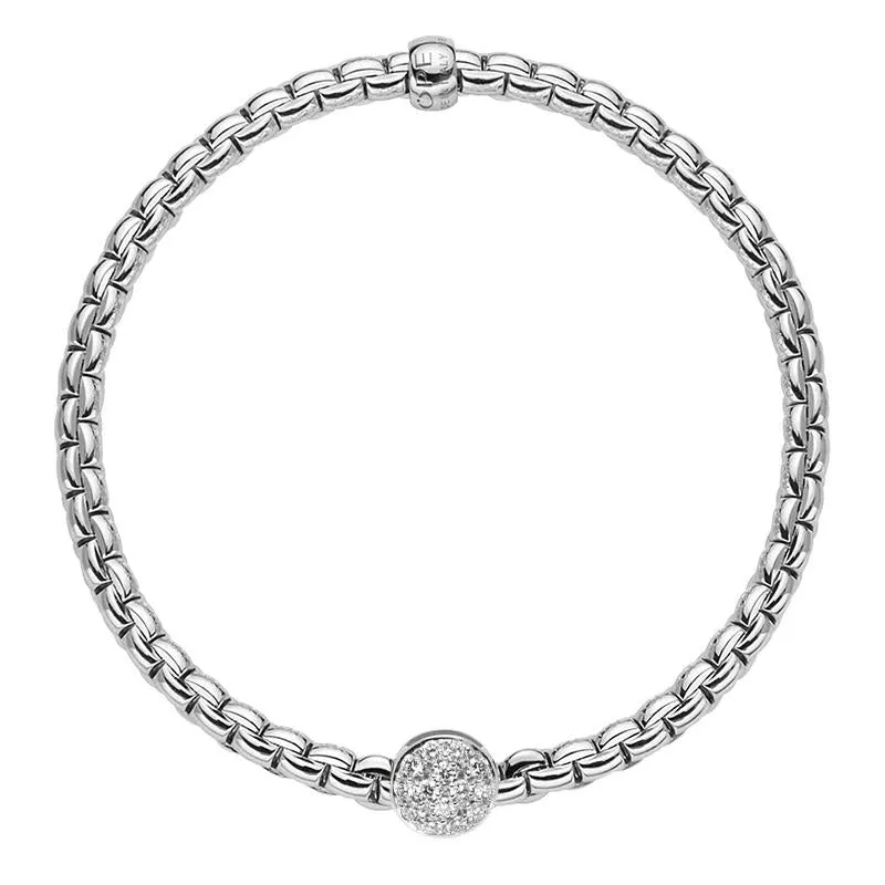 Fope Eka Tiny 18ct White Gold 0.22ct Diamond Bracelet
