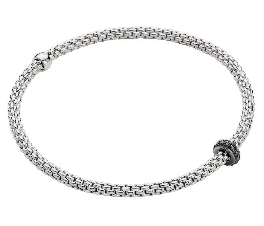 Fope Prima 18ct White Gold 0.20ct Black Diamond Bracelet