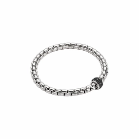 Fope Eka Tiny 18ct White Gold 0.54ct Black Diamond Bracelet