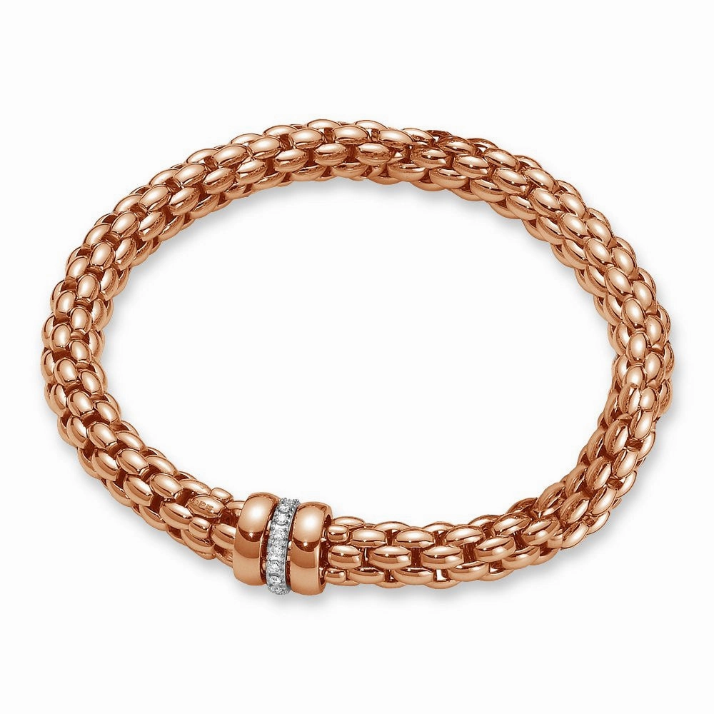 Fope Flex'It Niue 18ct Rose Gold 0.19ct Diamond Bracelet