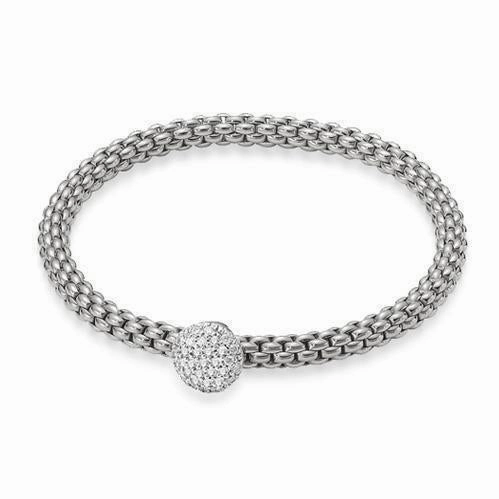 Fope Flex'it Solo 18ct White Gold 0.41ct Diamond Bracelet