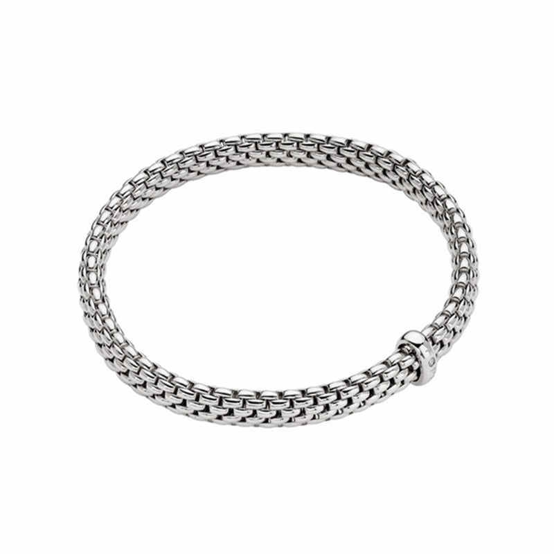 Fope Vendome 18ct White Gold 0.01ct Diamond Flexible Bracelet