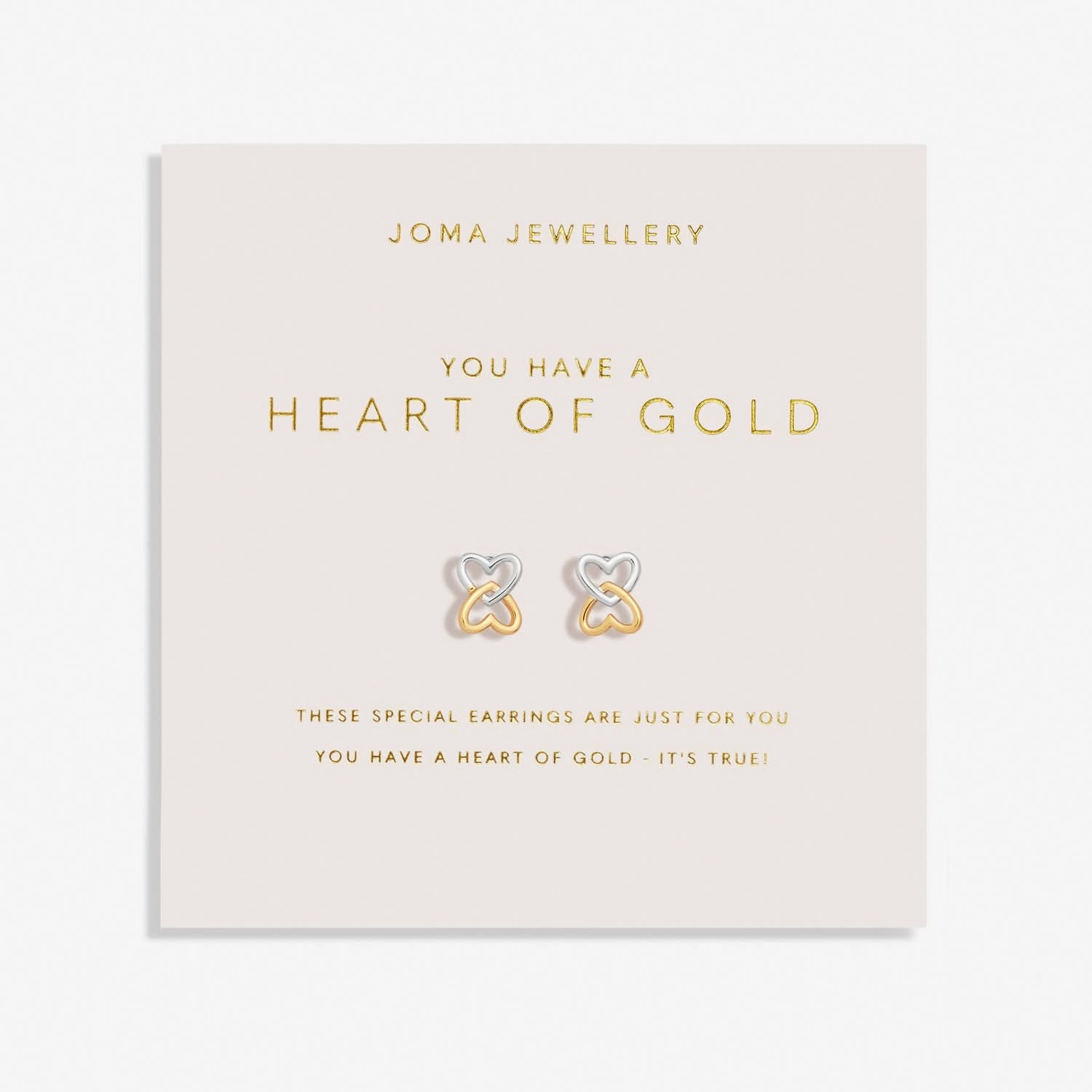 Forever Yours You Have A Heart Of Gold Silver Gold Plated Earrings 7514