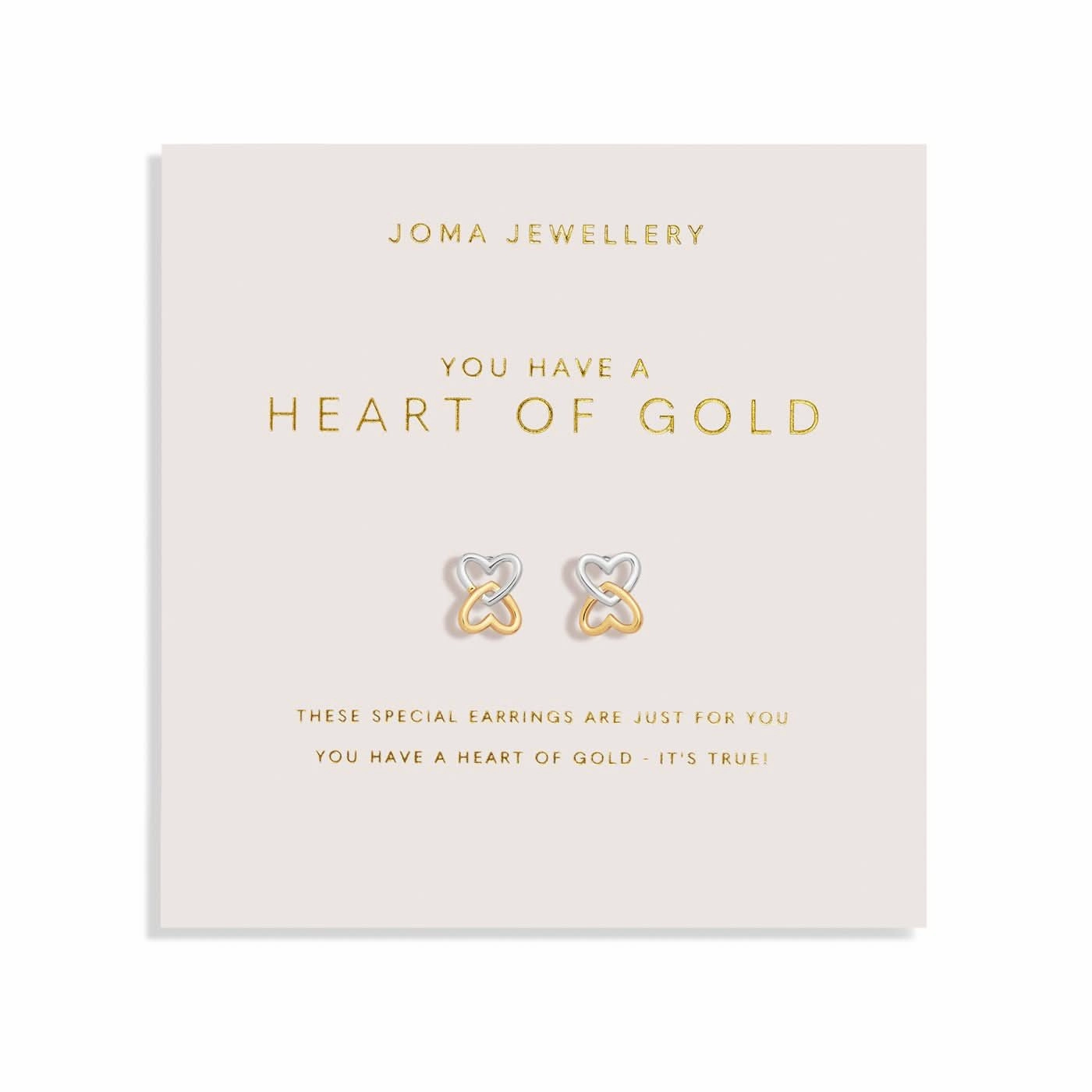 Forever Yours You Have A Heart Of Gold Silver Gold Plated Earrings 7514
