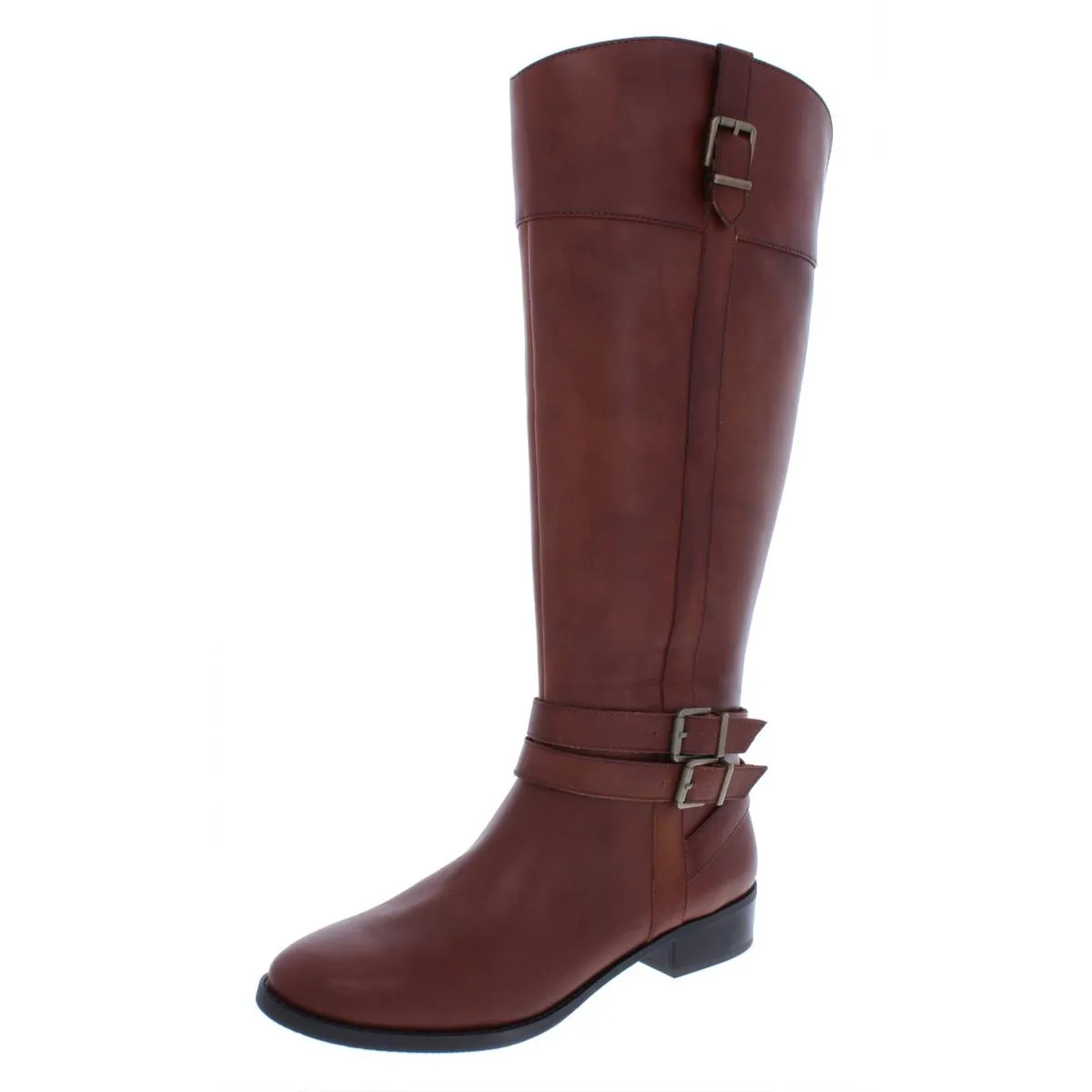 Frank II Womens Leather Wide Calf Riding Boots