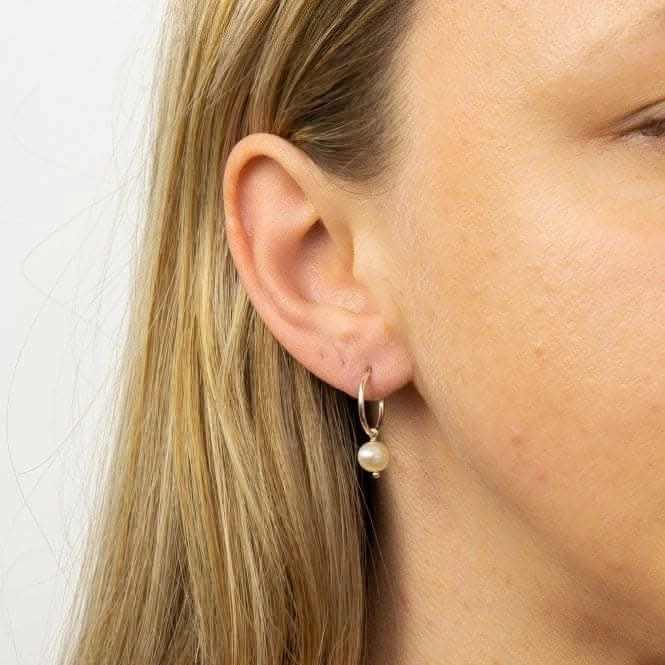 Freshwater Pearl Assembled Hoop Earrings E6015W
