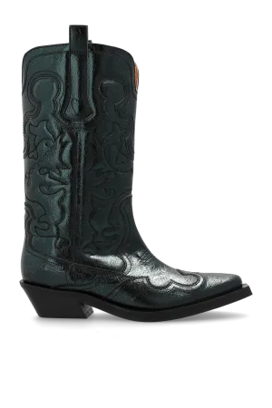 Ganni Cowboy Boots With Pattern