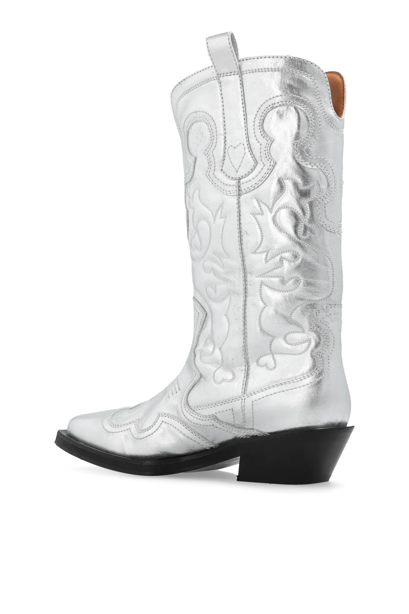 Ganni Cowboy Boots With Stitching Details