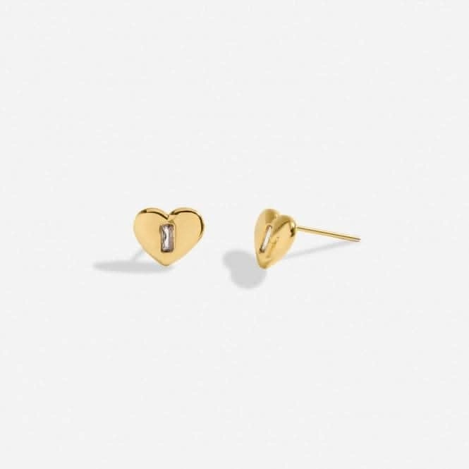 Gem Glow Heart Zirconia Gold Plated Stud Earrings 7177