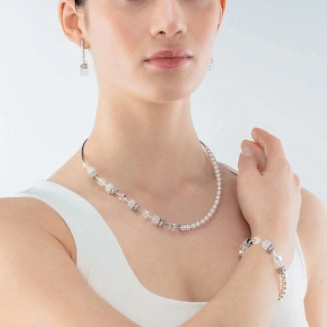 GeoCUBE Precious Fusion Pearls White Bracelet 5086/30-1400