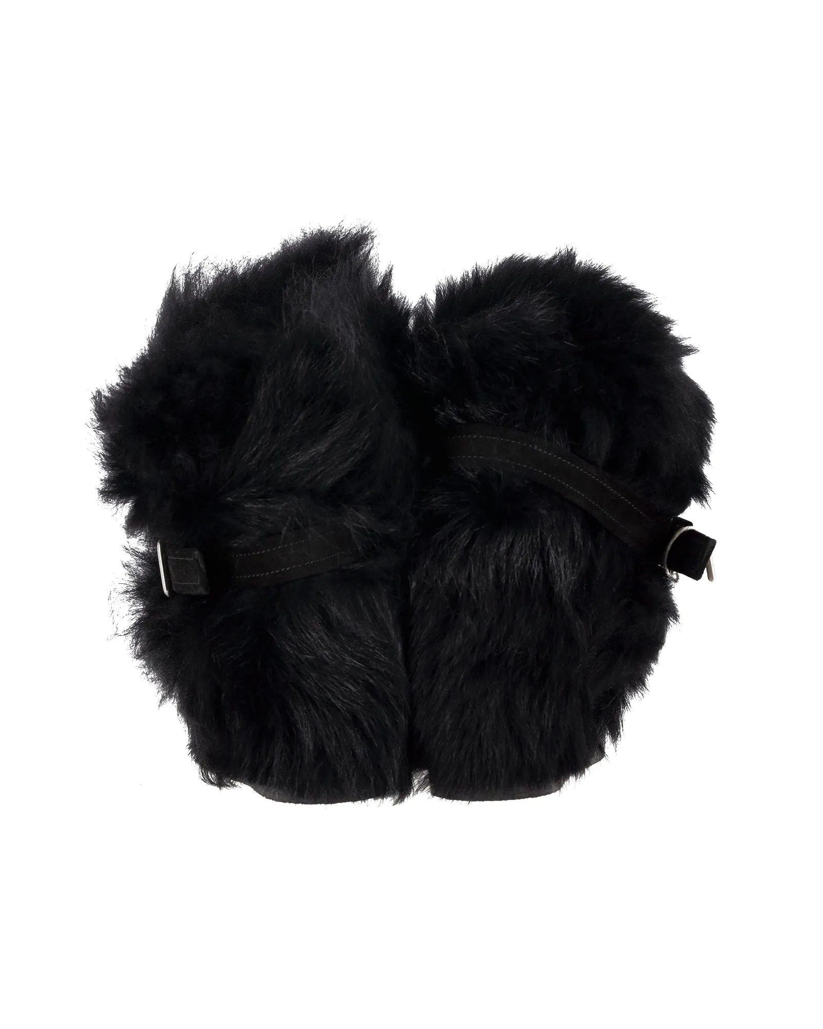 Gianvito Rossi Cortina Wedge Boots in Black Shearling Fur