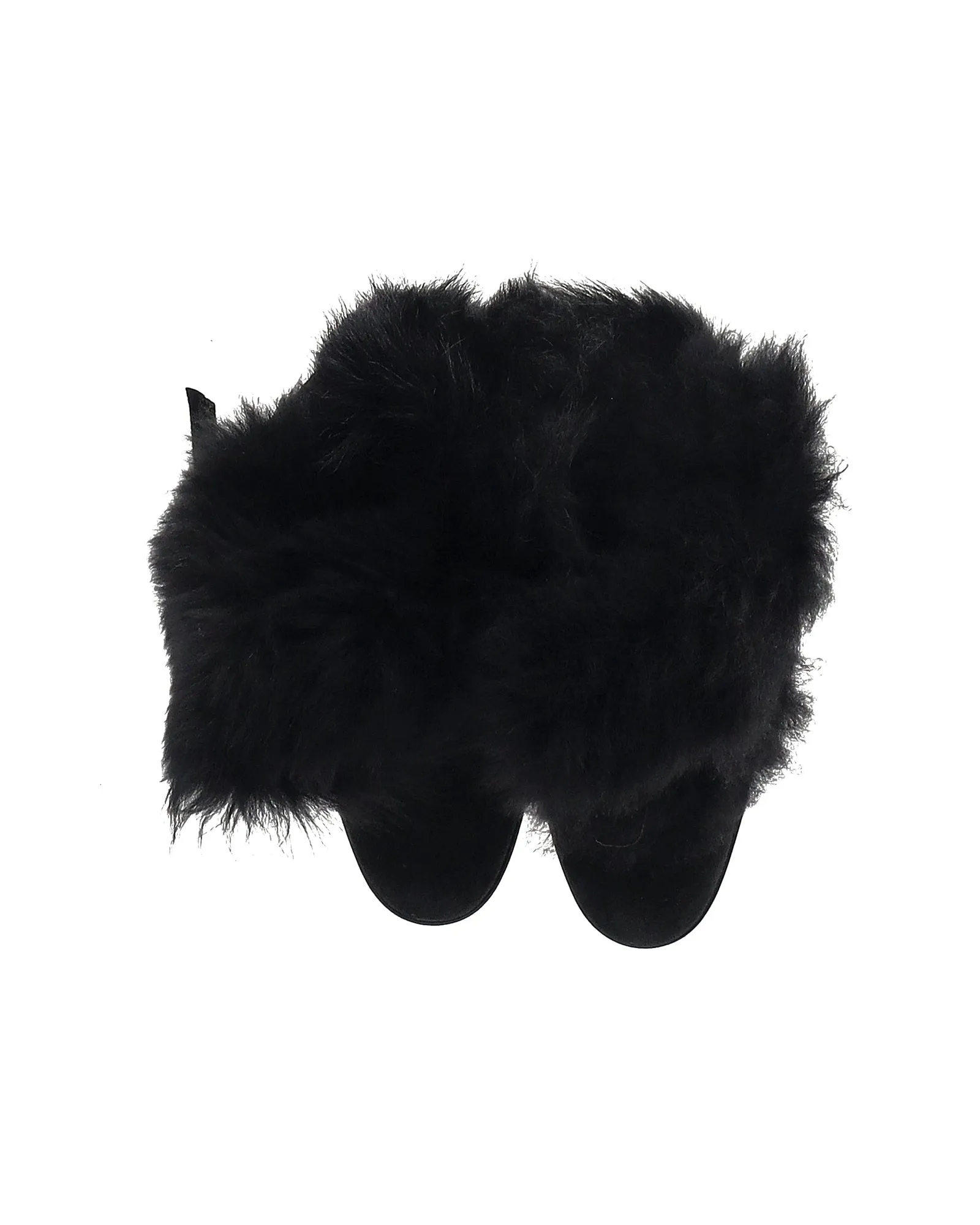 Gianvito Rossi Cortina Wedge Boots in Black Shearling Fur