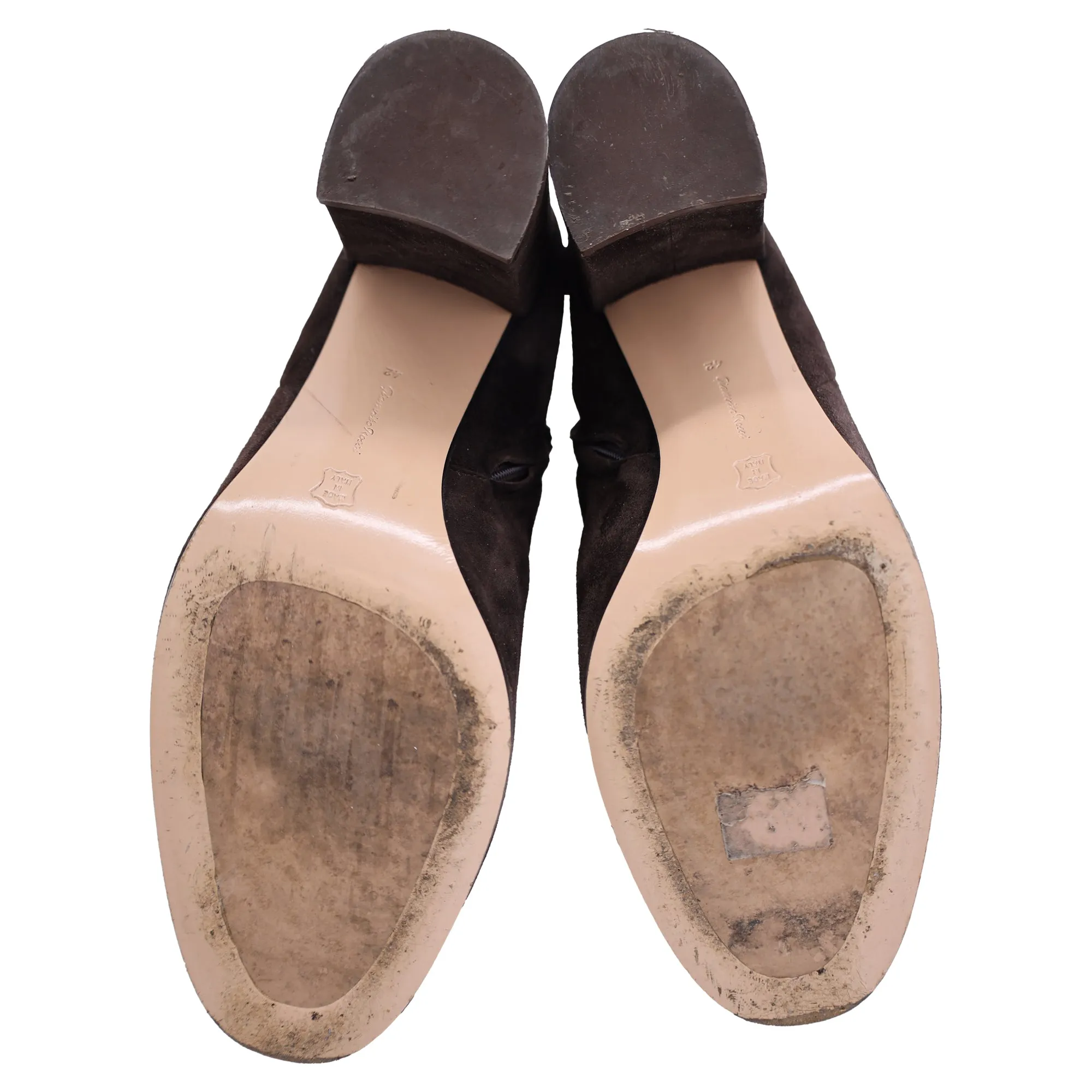 Gianvito Rossi Margaux Heeled Ankle Boots in Brown Suede