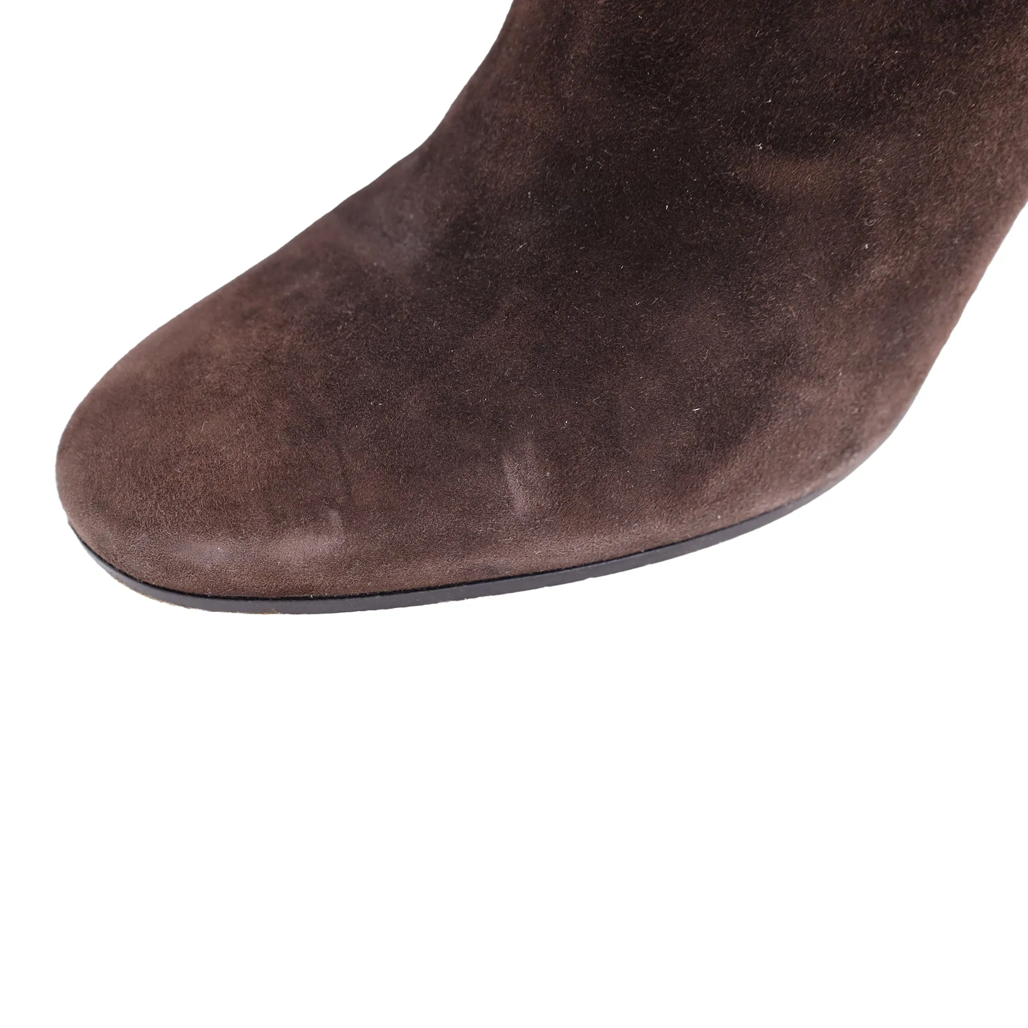 Gianvito Rossi Margaux Heeled Ankle Boots in Brown Suede