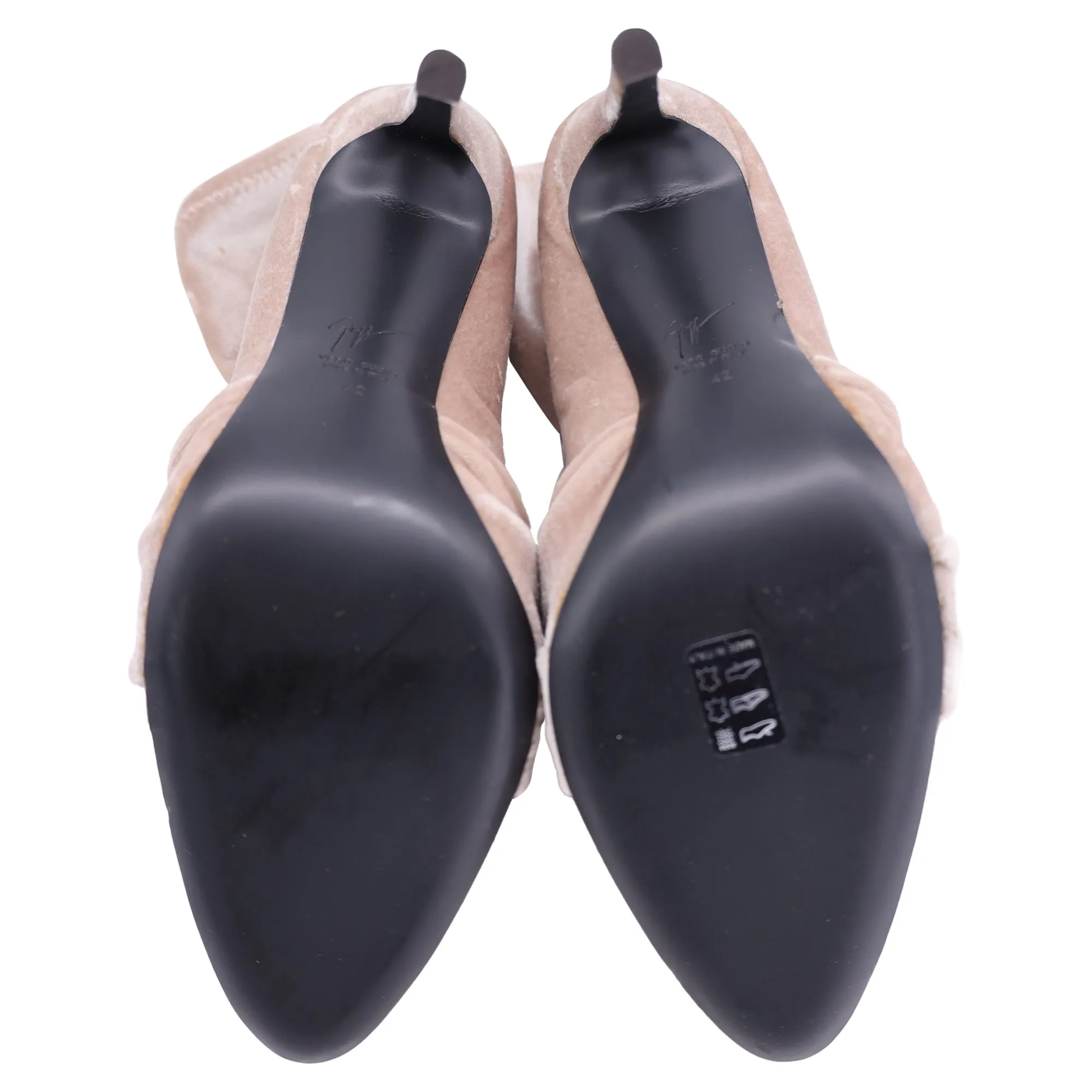 Giuseppe Zanotti Ophelia Ankle Booties in Pink Velvet