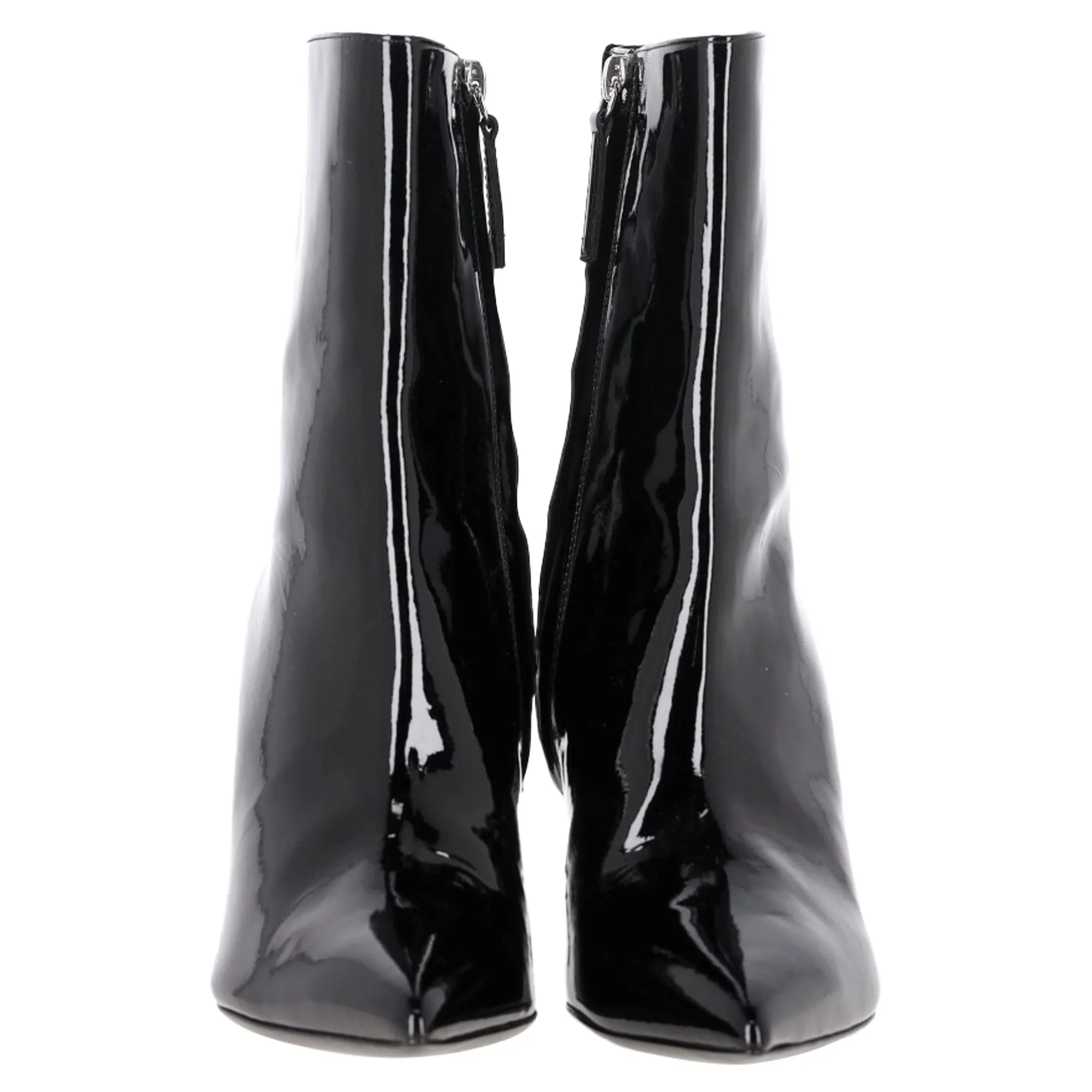 Giuseppe Zanotti Pointed Toe Ankle Boots in Black Patent Leather