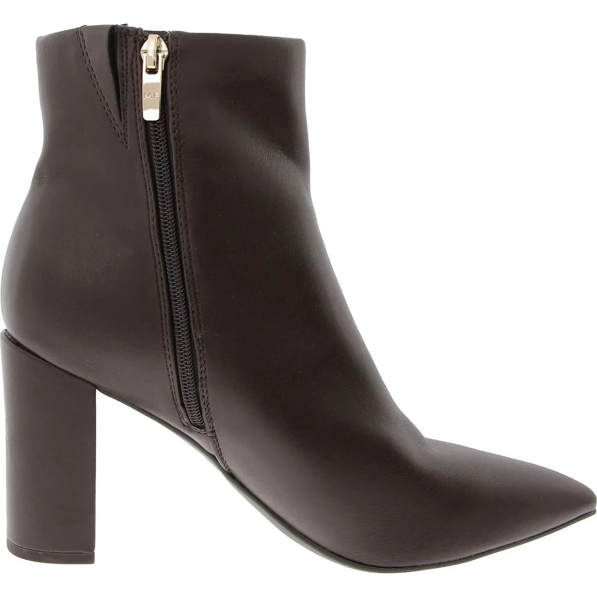 Glorena Womens Leather Pointed Toe Booties