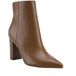 Glorena Womens Leather Pointed Toe Booties