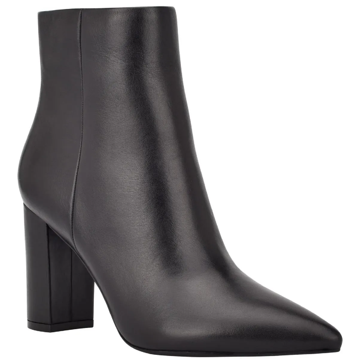 Glorena Womens Leather Pointed Toe Booties