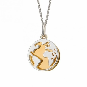 Gold And Silver World Pendant P5228