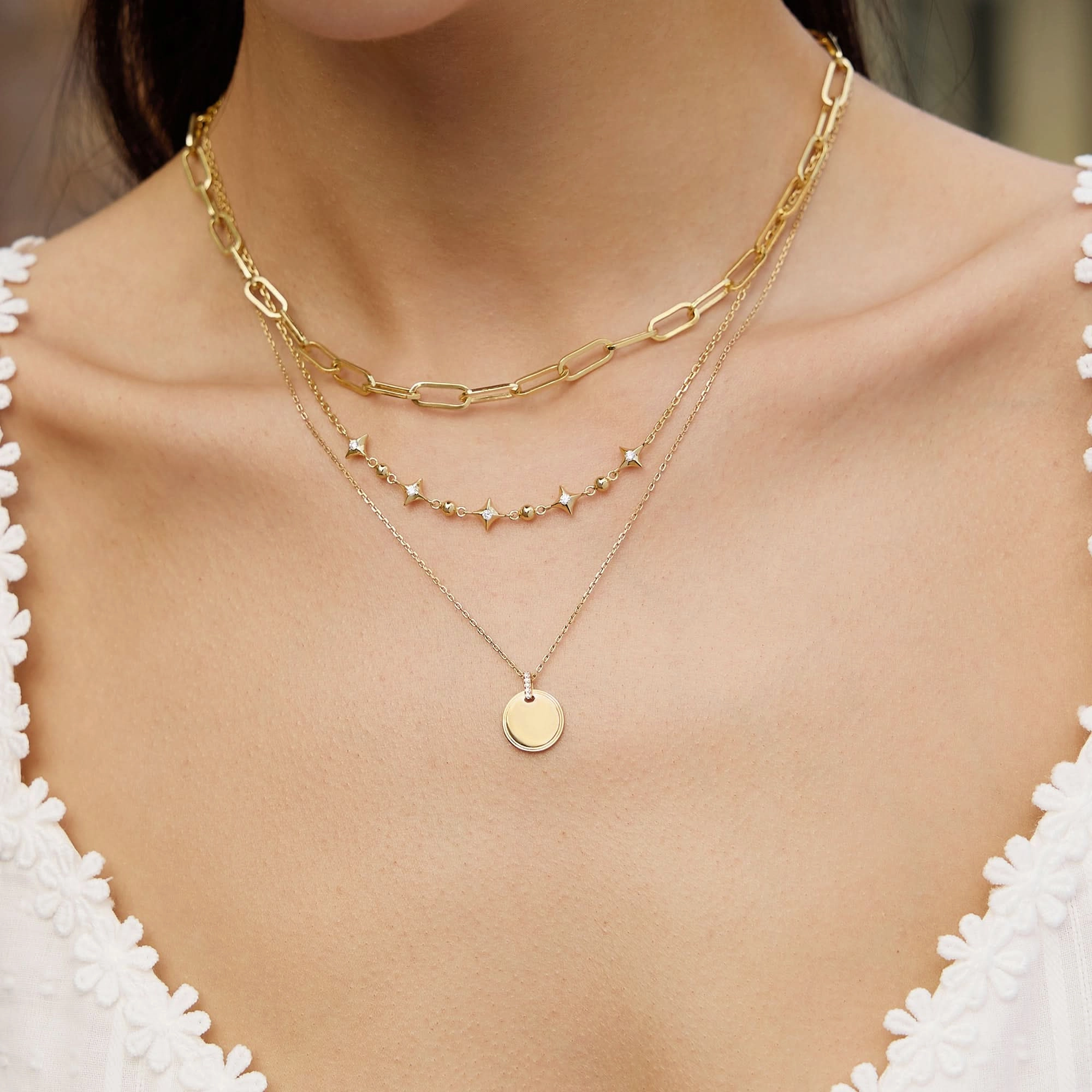 Gold Classic Rolo Chain Necklace N062-04G