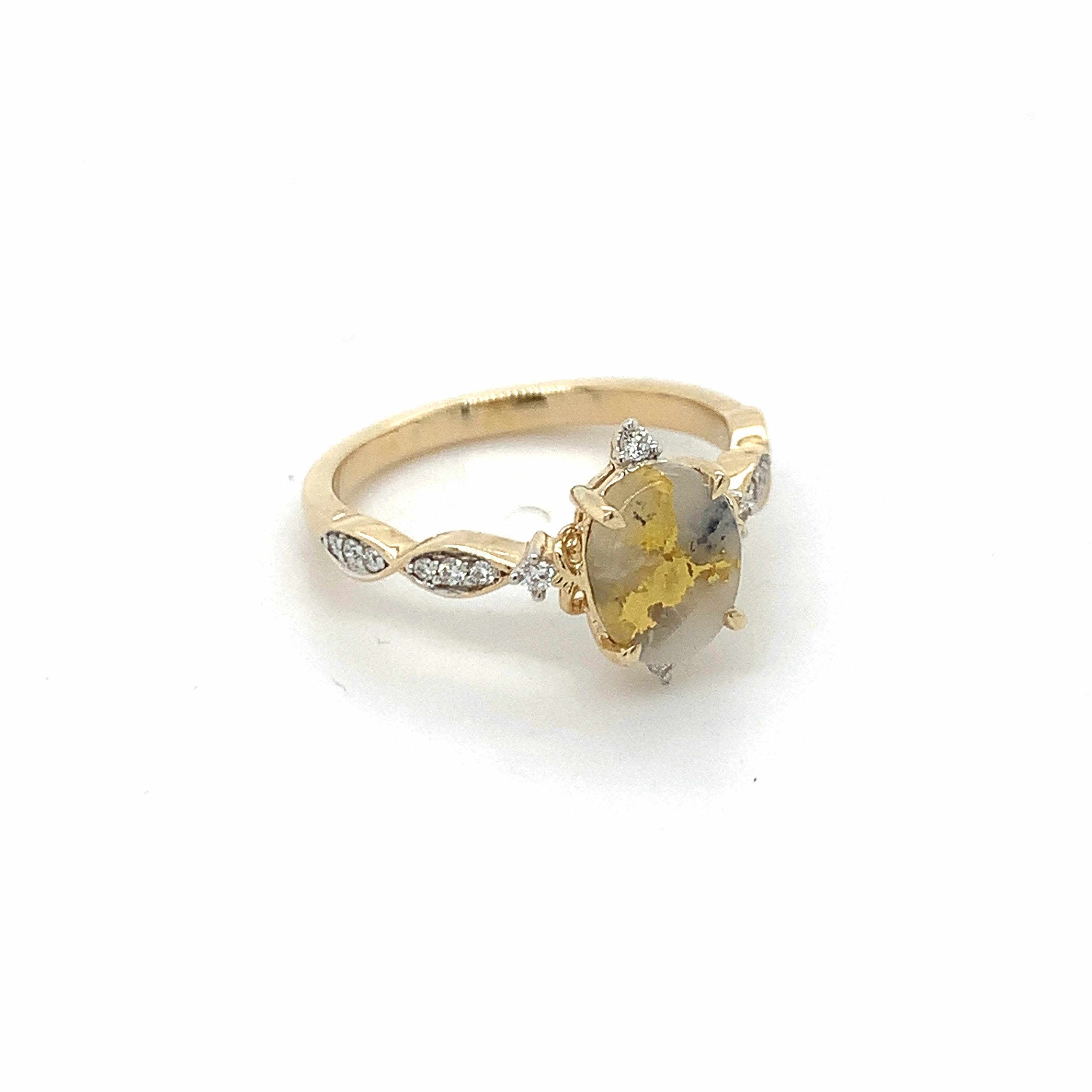 Gold Filled White Quartz Gold Ring