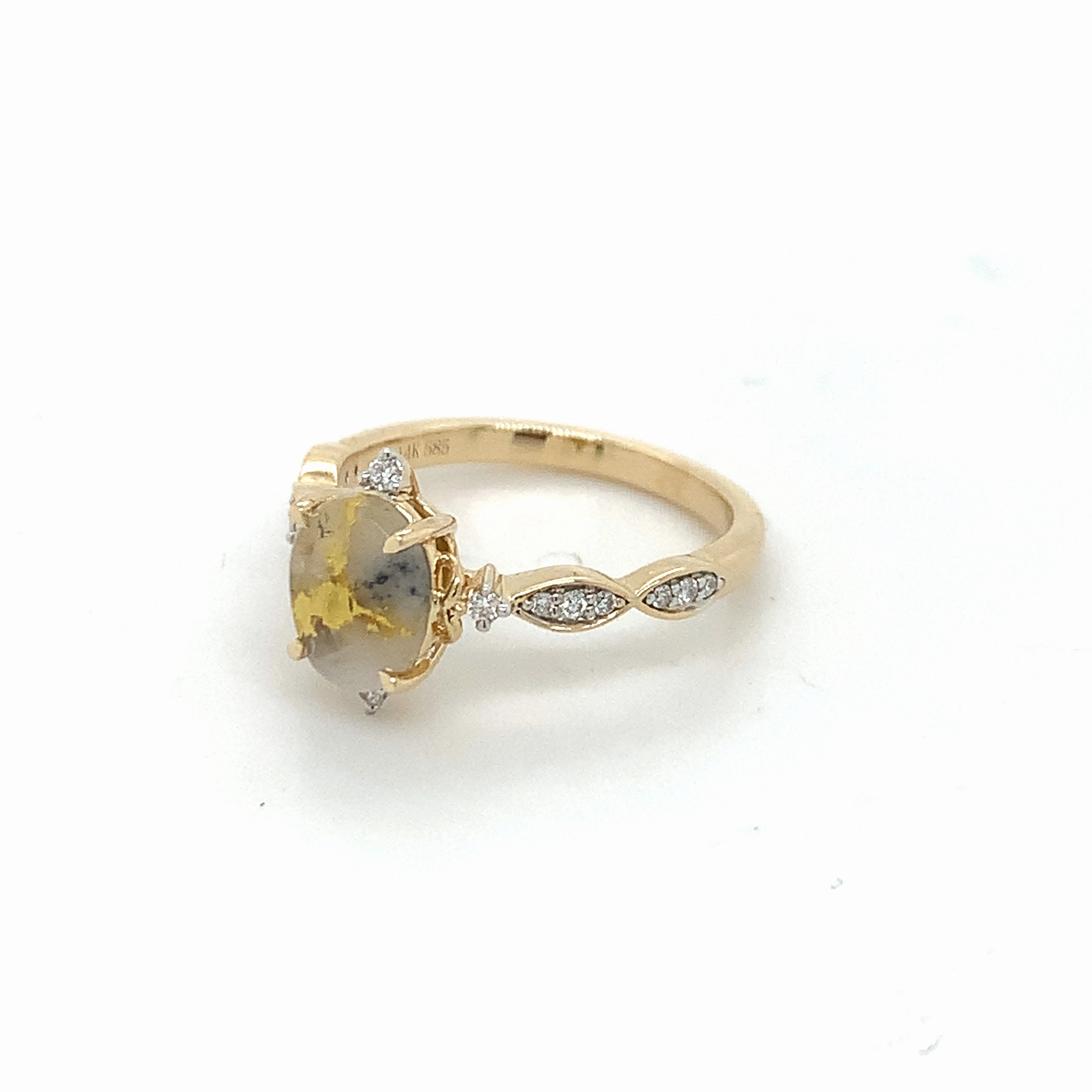 Gold Filled White Quartz Gold Ring