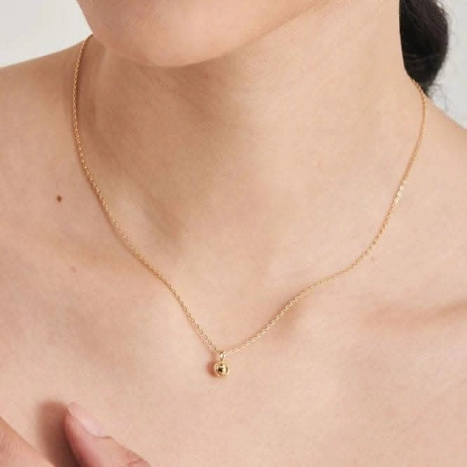 Gold Orb Drop Pendant Necklace  N045-01G
