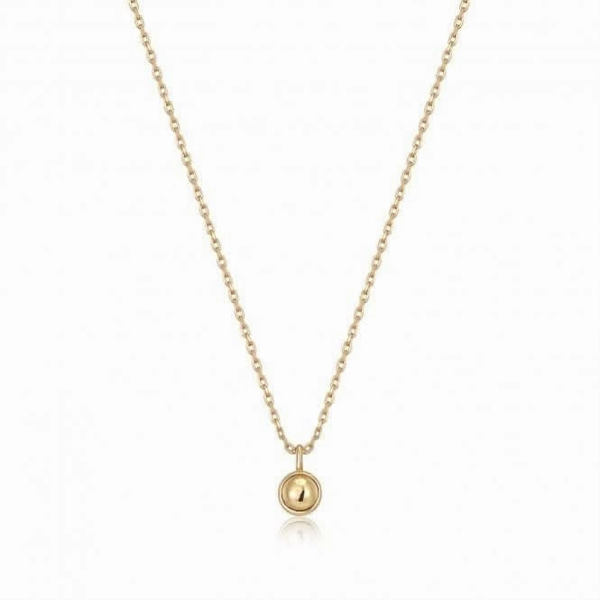 Gold Orb Drop Pendant Necklace  N045-01G