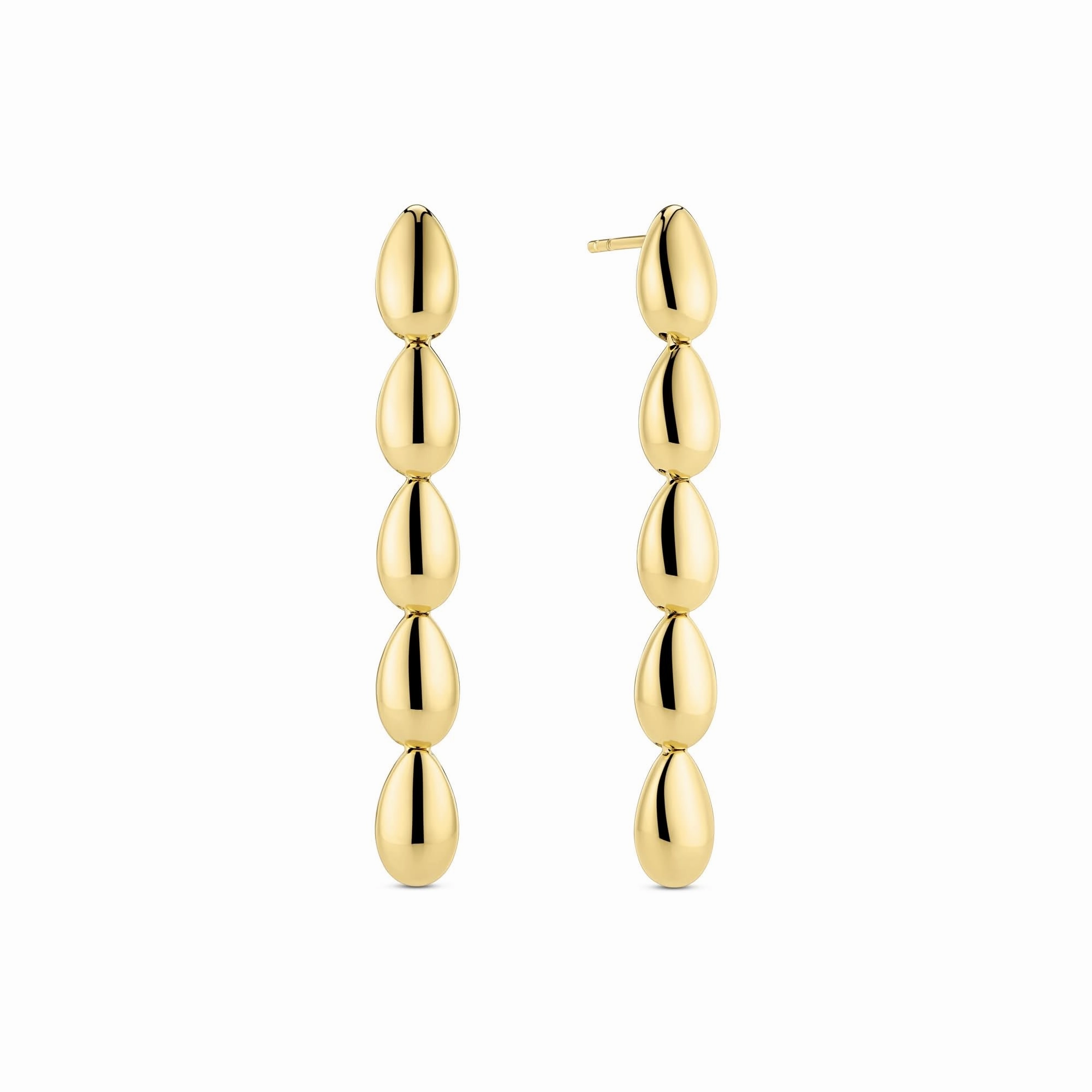 Gold Plated Goccia Cinque Pianura Earrings SJ-E2593-YG
