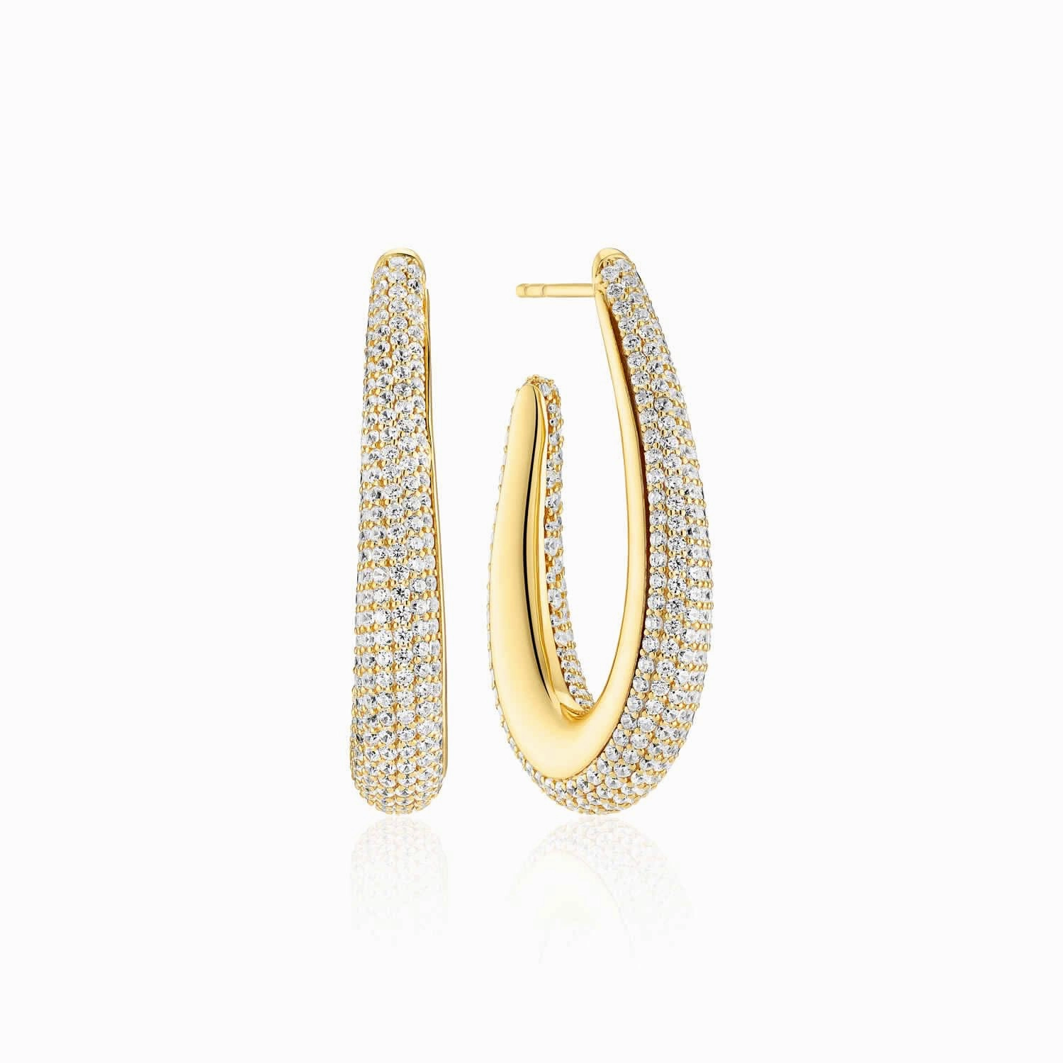 Gold Plated Goccia Piccolo Earrings SJ-E2484-CZ-YG