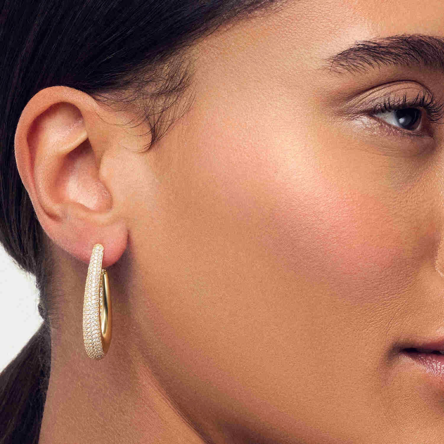 Gold Plated Goccia Piccolo Earrings SJ-E2484-CZ-YG