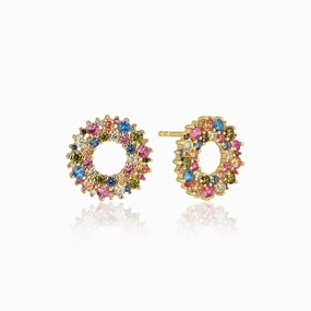 Gold Plated Livigno Earrings SJ-E2361-XCZ-YG