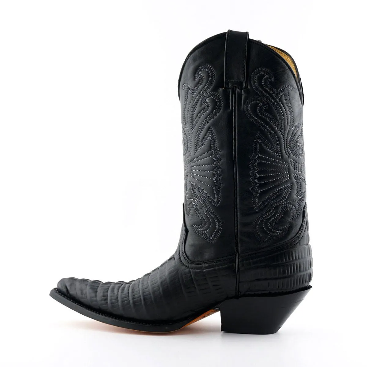 Grinders Black Leather Western Cowboy Boots - Carolina