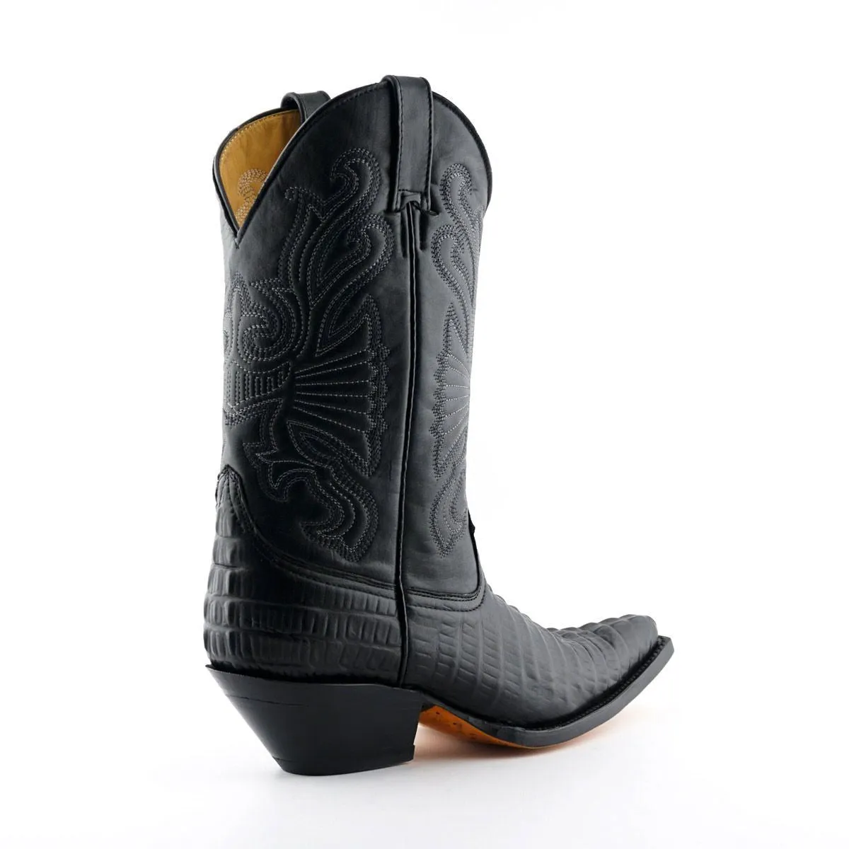 Grinders Black Leather Western Cowboy Boots - Carolina