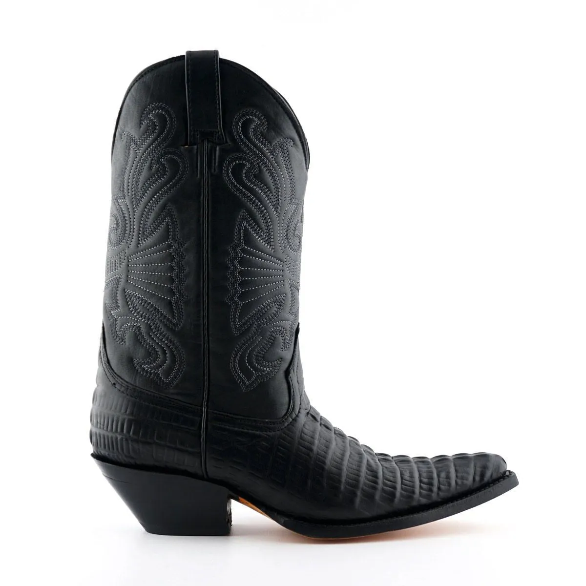 Grinders Black Leather Western Cowboy Boots - Carolina