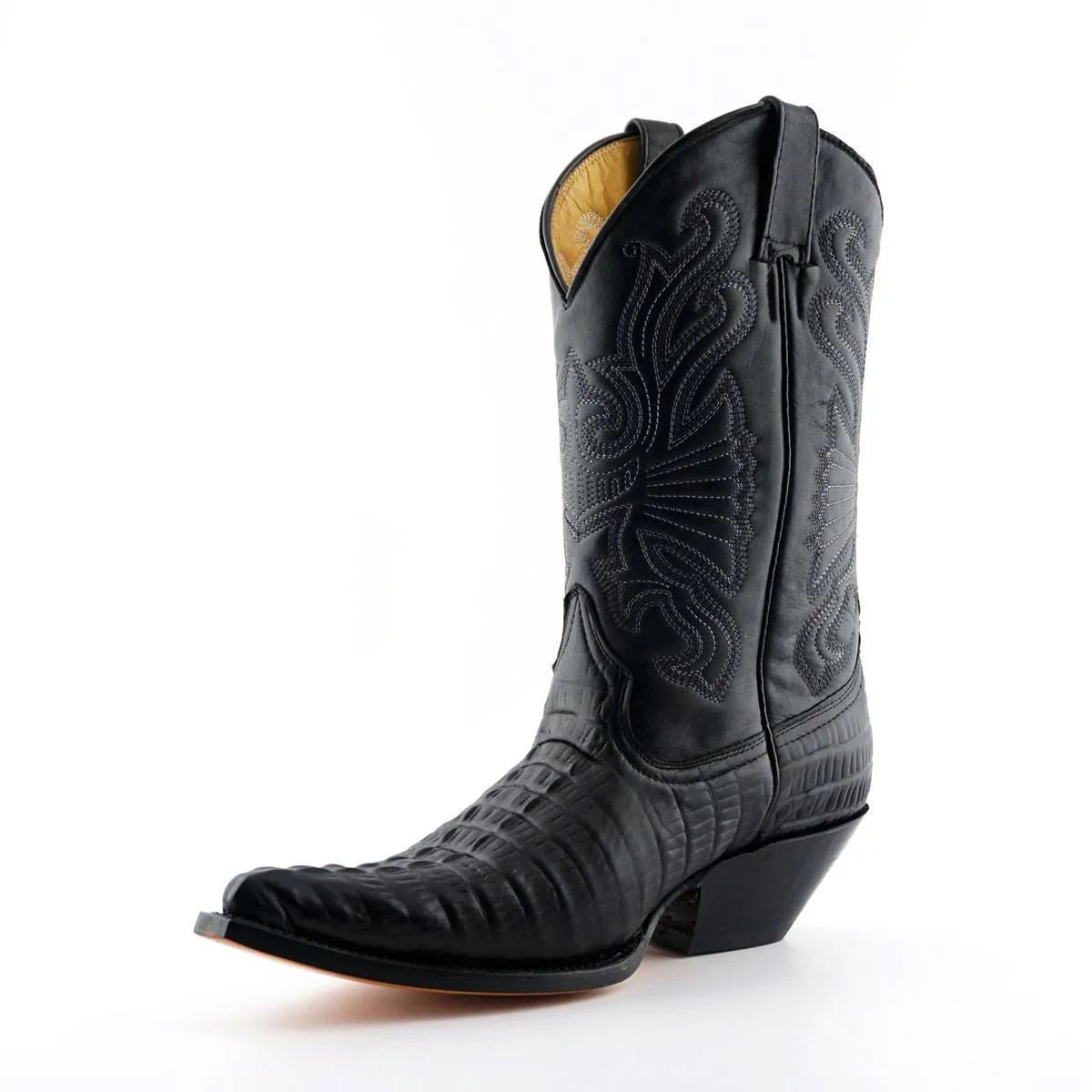 Grinders Black Leather Western Cowboy Boots - Carolina