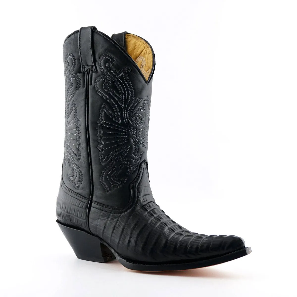 Grinders Black Leather Western Cowboy Boots - Carolina