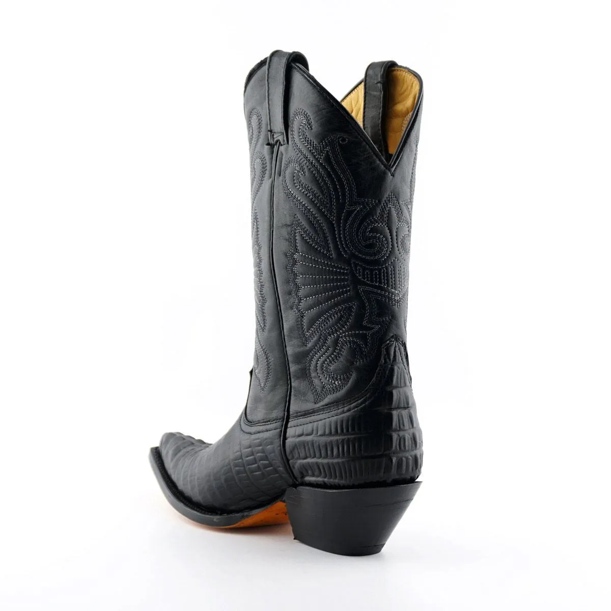 Grinders Black Leather Western Cowboy Boots - Carolina