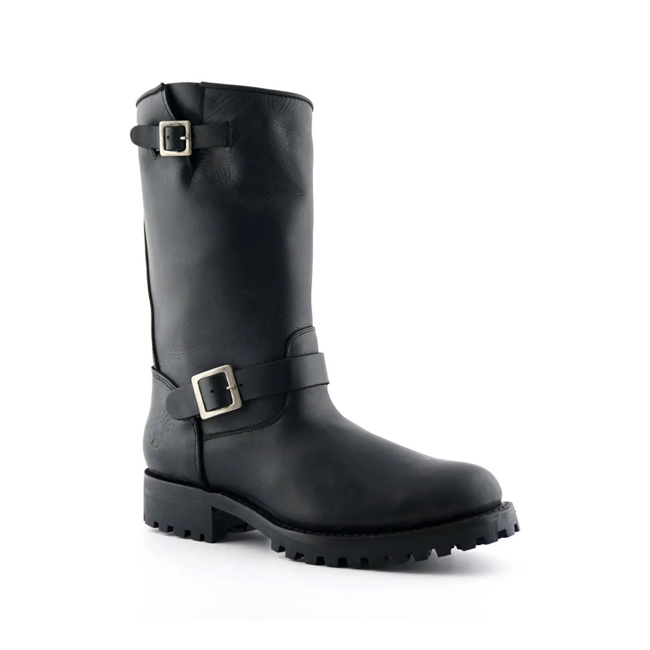 Grinders Mens Black Western Combat Leather Boots- Wild One
