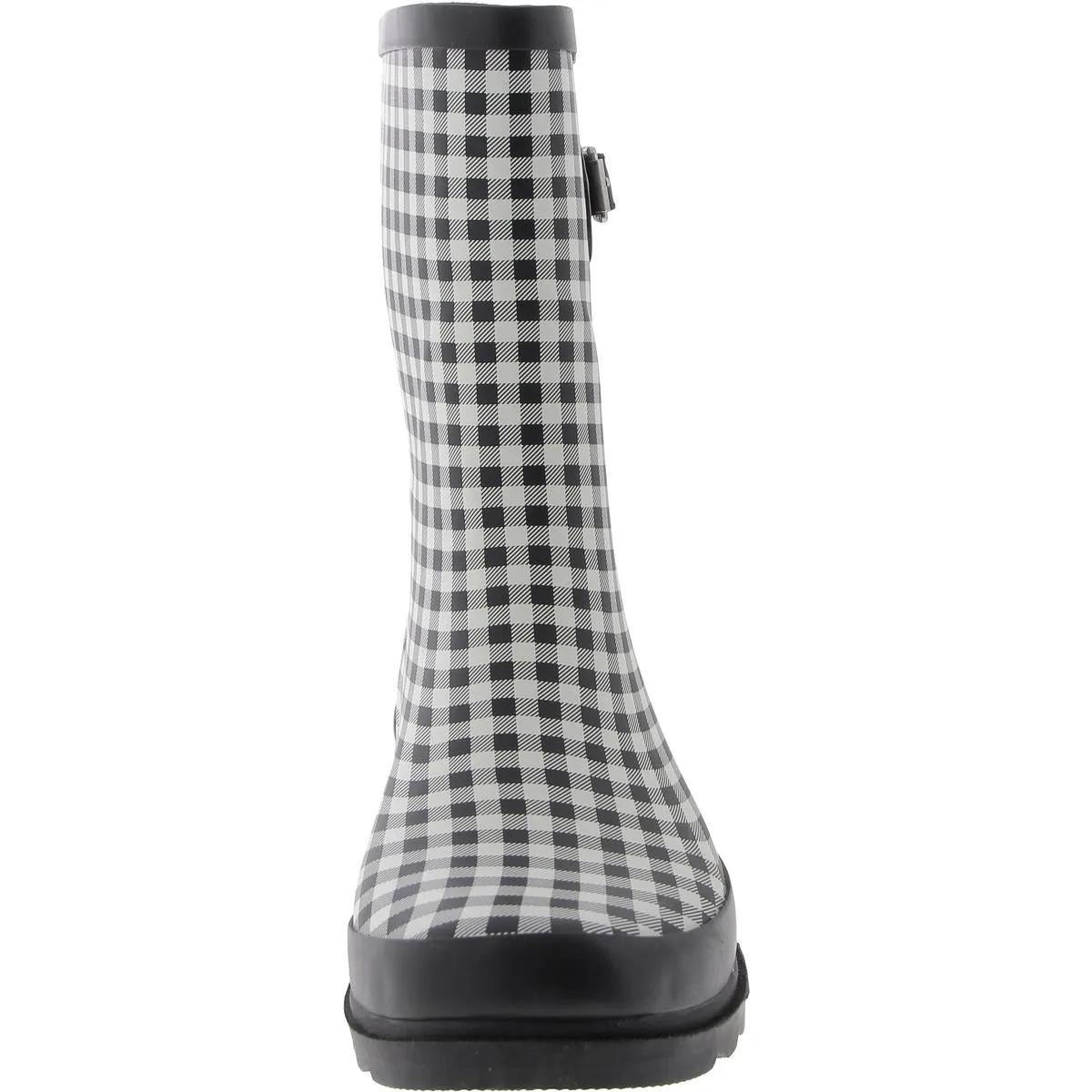 Grunge Gingham Womens Rubber Waterproof Rain Boots