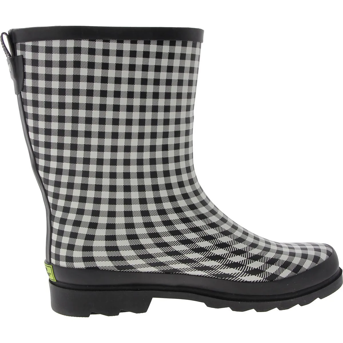 Grunge Gingham Womens Rubber Waterproof Rain Boots