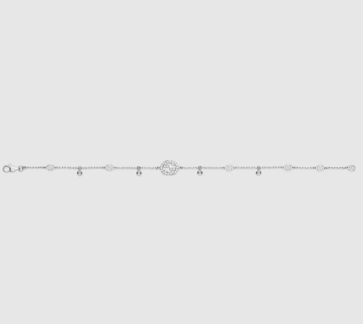 Gucci Interlocking 18ct White Gold 0.20ct Diamond Bracelet